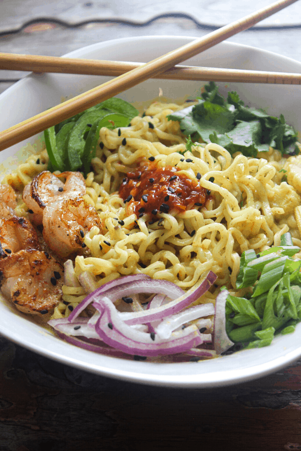 Highly customizable curry ramen made with instant noodles. Quick and easy weeknight dinner. 