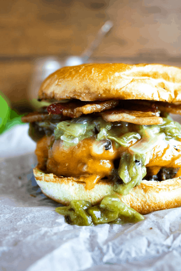 Bacon Hatch Chile Burgers