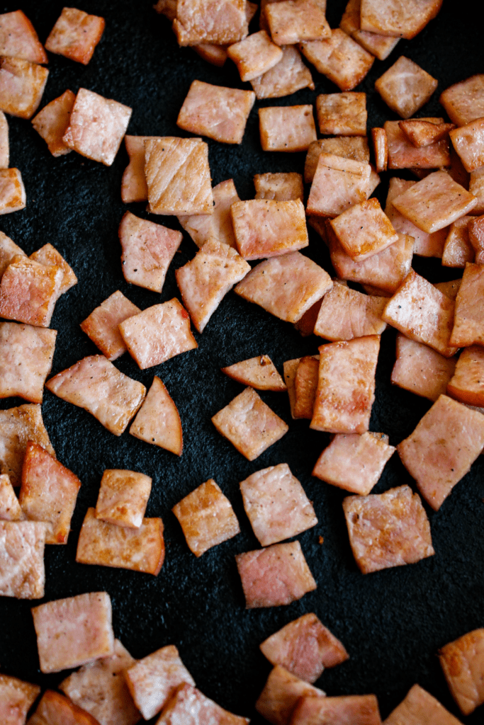 Close-up of cooked ham.