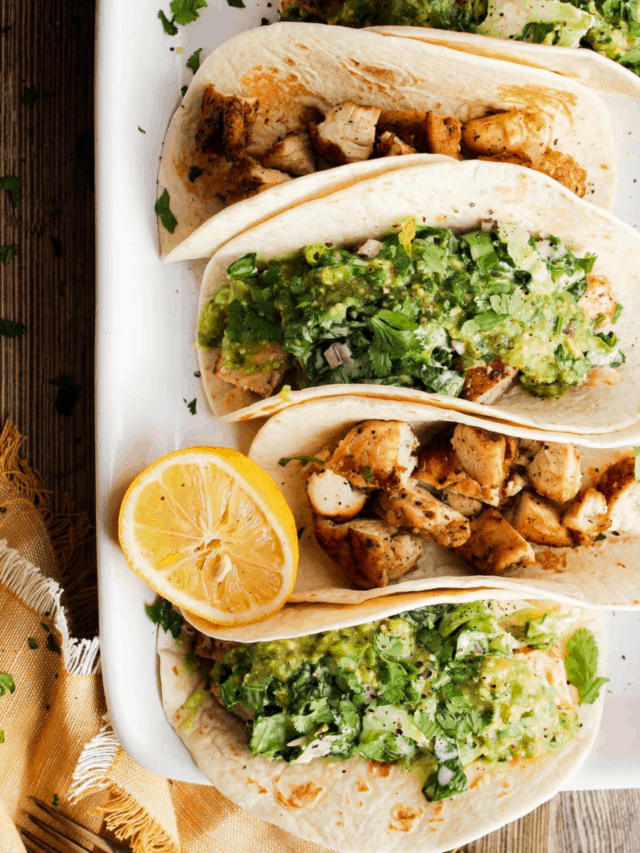 Caesar Tacos w/ Avocado Salsa Verdé