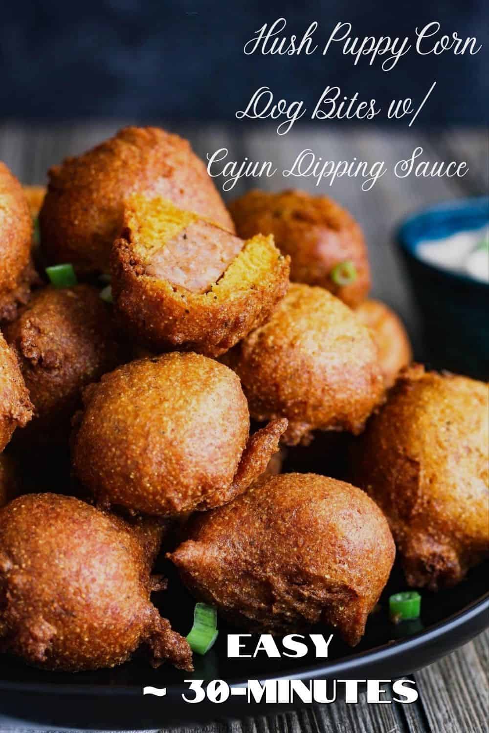 Hush Puppy Corn Dog Bites with Cajun Dipping Sauce Tao of Spice