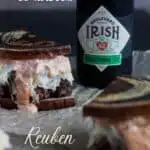 Pinterest graphic for Reuben burgers.