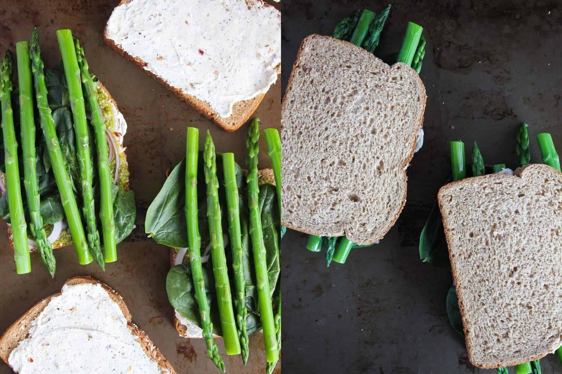 Side by side of sandwich assembly.