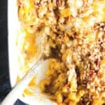 Pinterest graphic for bbq brisket mac and cheese.