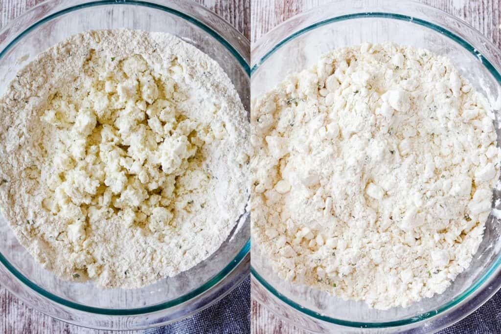 Two stages of dough.