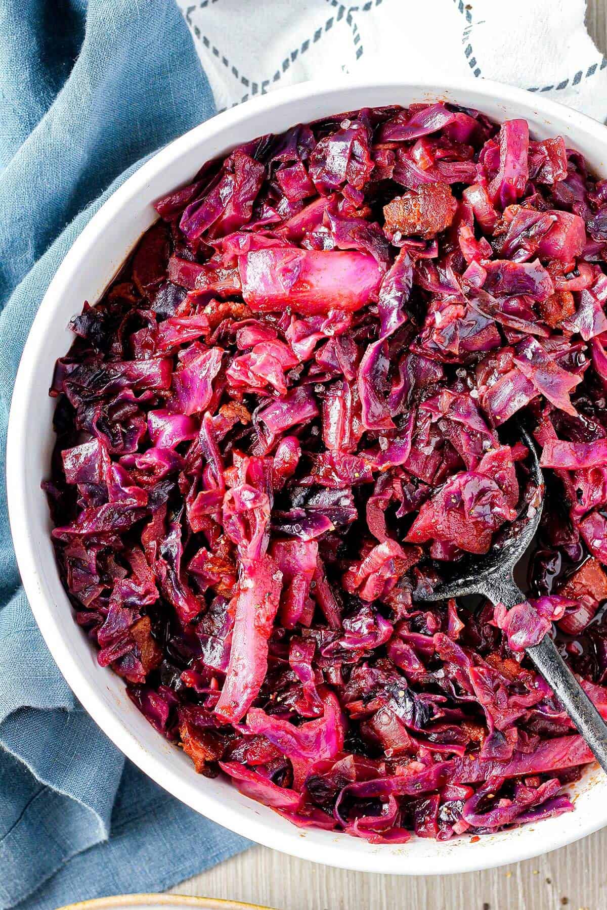 BBQ Braised Cabbage with Bacon