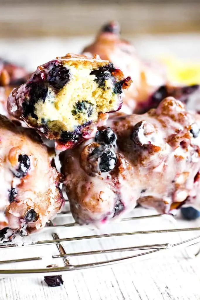 Close up of stack of fritters.