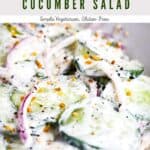Pinterest graphic for everything bagel cucumber salad.