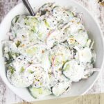 Pinterest graphic for everything bagel cucumber salad.