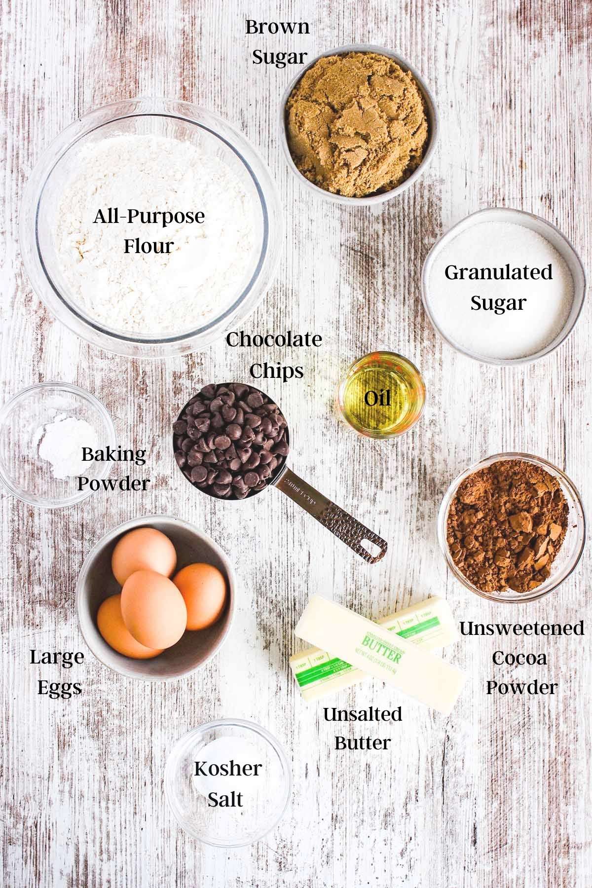 Ingredients for brookies (see recipe card).