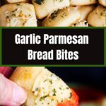 Pinterest graphic for garlic parmesan bread bites.