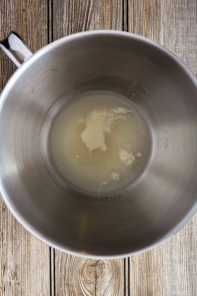 Activated yeast in a mixing bowl.