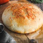 Pinterest graphic for rosemary Parmesan bread.