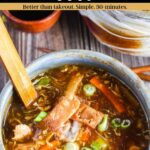 Pinterest graphic for hot and sour soup.
