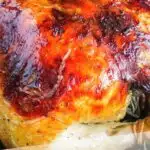 Pinterest graphic for orange brined roast chicken.