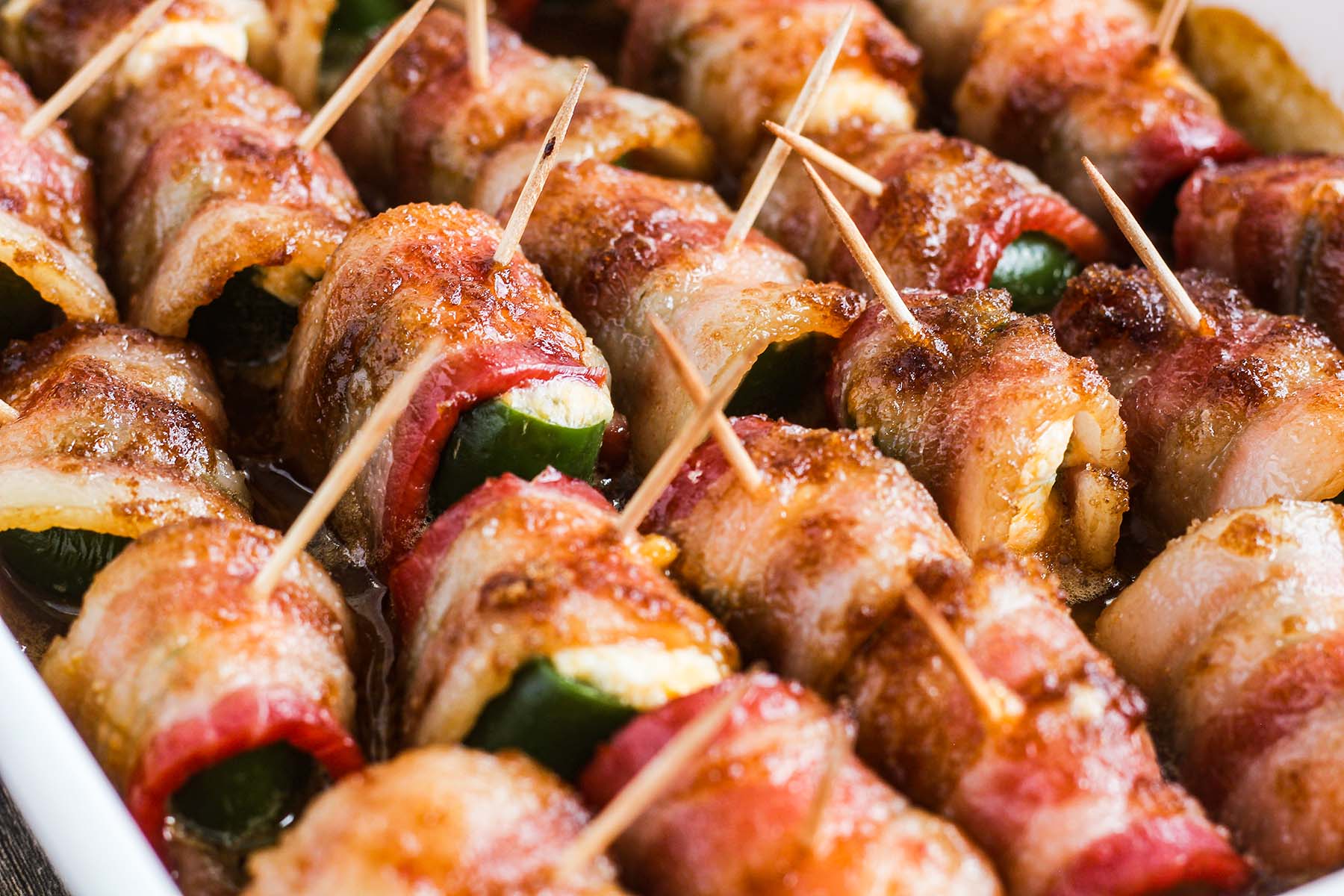 Close up of sweet jalapeno poppers