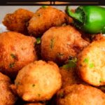 Pinterest graphic for jalapeno cheddar hush puppies.