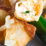 Close up of the inside of a wonton popper