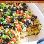 Pinterest graphic for spicy 7 layer dip.