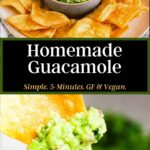 Pinterest graphic for easy homemade guacamole.