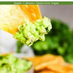 Pinterest graphic for easy homemade guacamole.