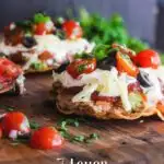 Pinterest graphic for 7-layer tostadas.