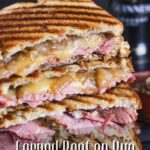 Pinterest graphic for corned beef on rye.