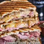 Pinterest graphic for corned beef on rye.