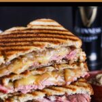 Pinterest graphic for corned beef on rye.