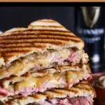 Pinterest graphic for corned beef on rye.