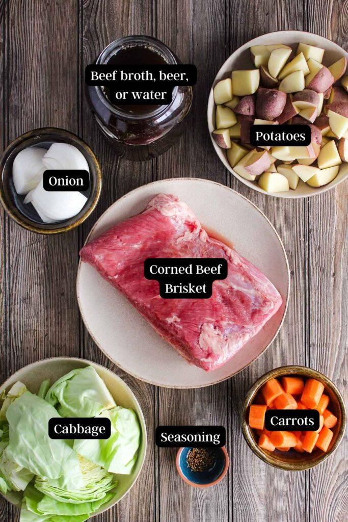 Ingredients for Dutch Oven Corned Beef (see recipe card).