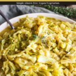 Pinterest graphic for mustard braised cabbage.