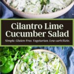 Pinterest graphic for cilantro lime cucumber salad.