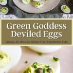 Pinterest graphic for green goddess deviled eggs.