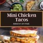 Pinterest graphic for mini chicken tacos.