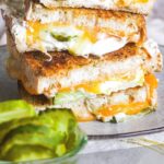 Pinterest graphic for pickle grilled cheese.